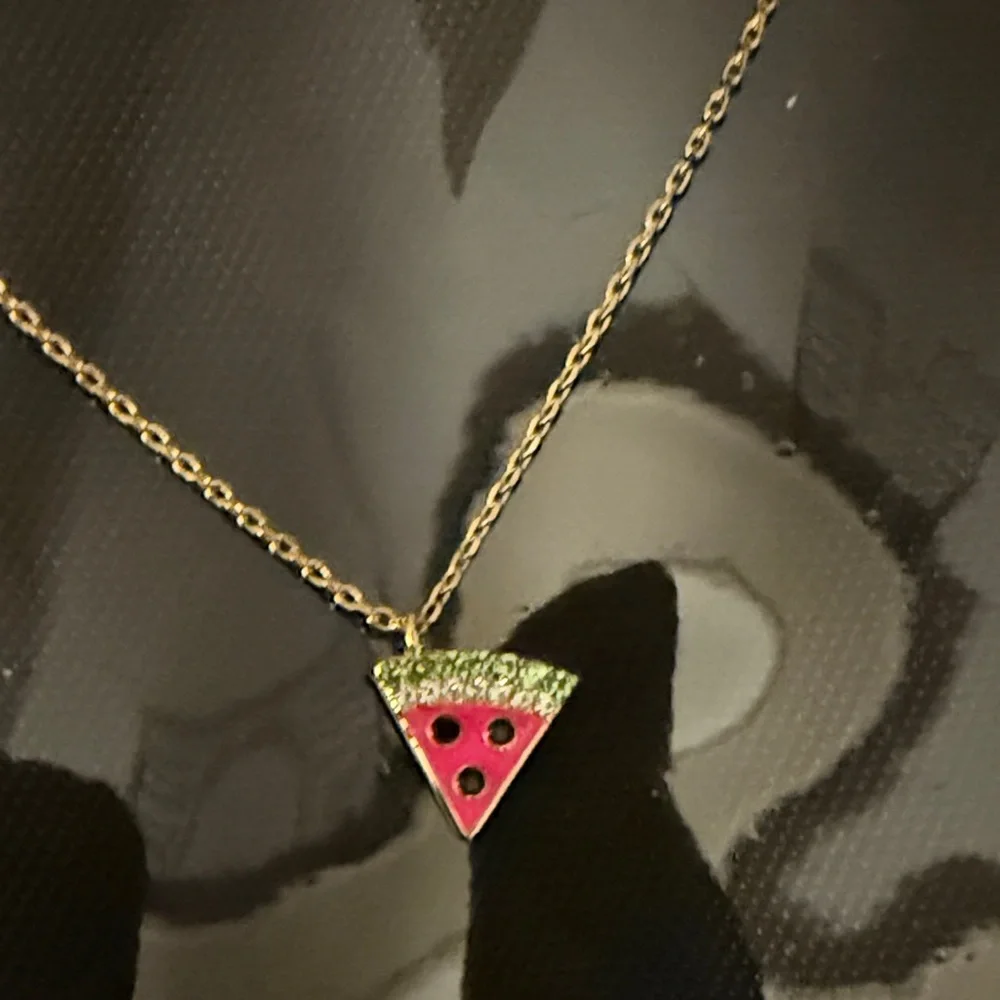 Kate Spade Gold Necklace with Pink Watermelon Pendant - Picture 7 of 11